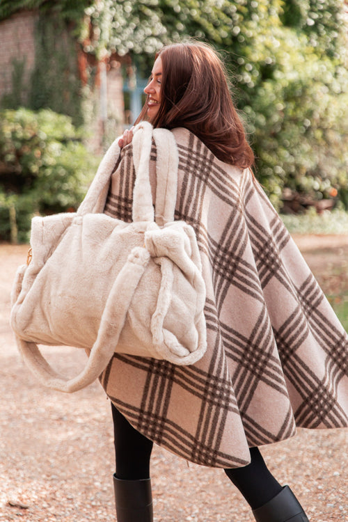 CALIN Beige - Cabas Fausse Fourrure