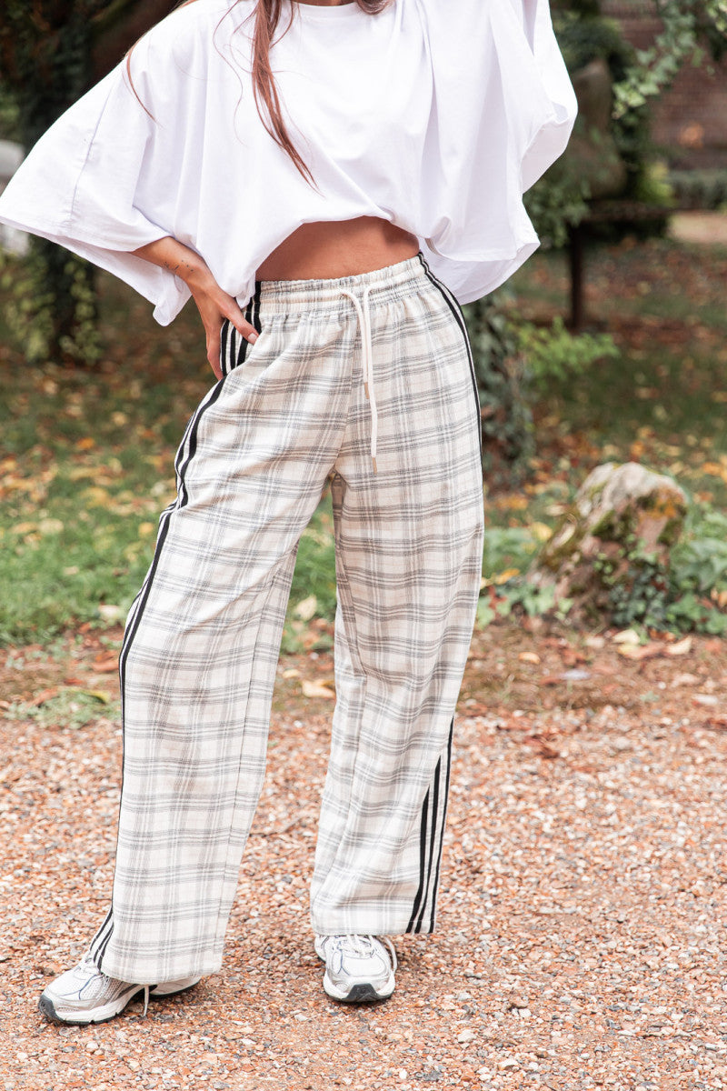 CREEK Écru - Pantalon À Carreaux