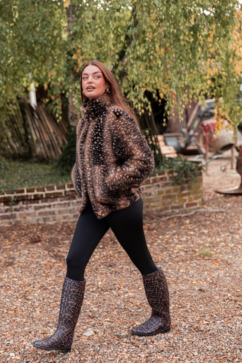 DUSTY Chocolat - Veste Fausse Fourrure