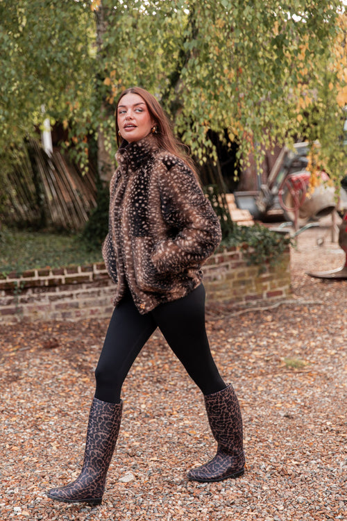 DUSTY Chocolat - Veste Fausse Fourrure