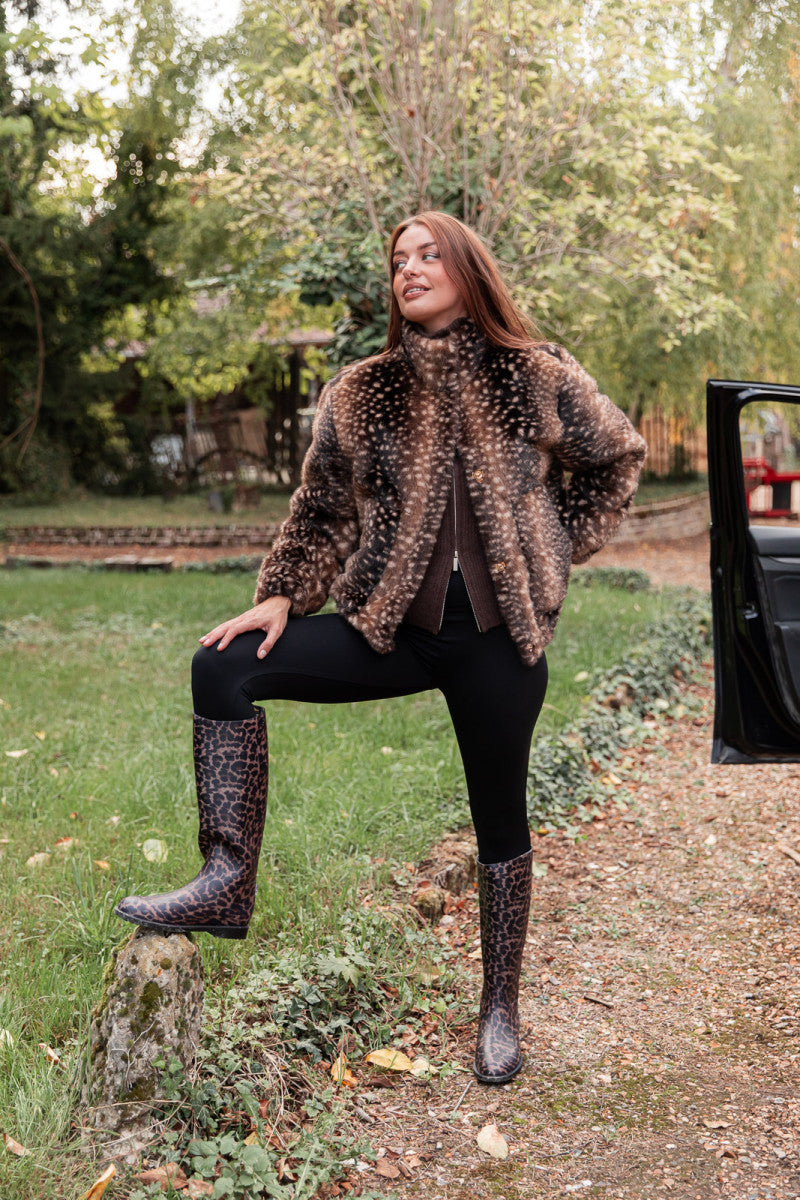 DUSTY Chocolat - Veste Fausse Fourrure