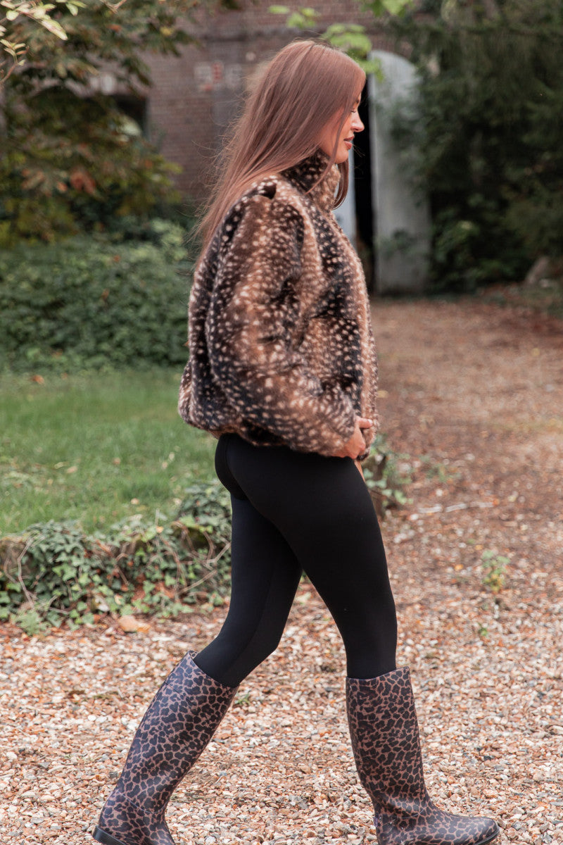 DUSTY Chocolat - Veste Fausse Fourrure