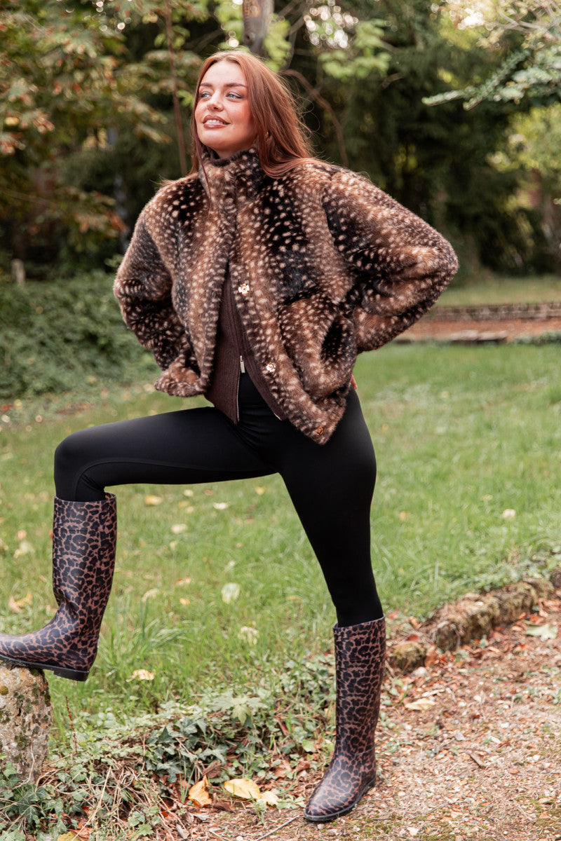 DUSTY Chocolat - Veste Fausse Fourrure