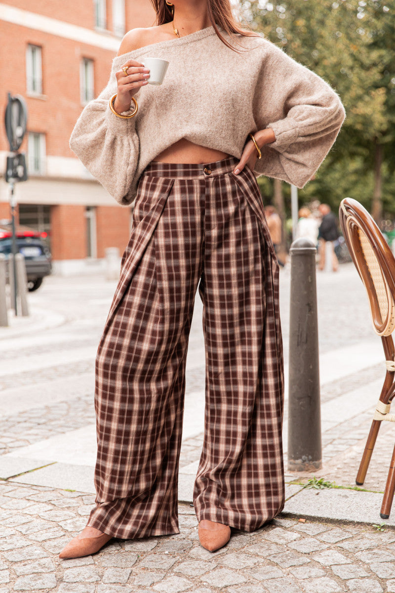 ENZA Coffee - Pantalon À Carreaux