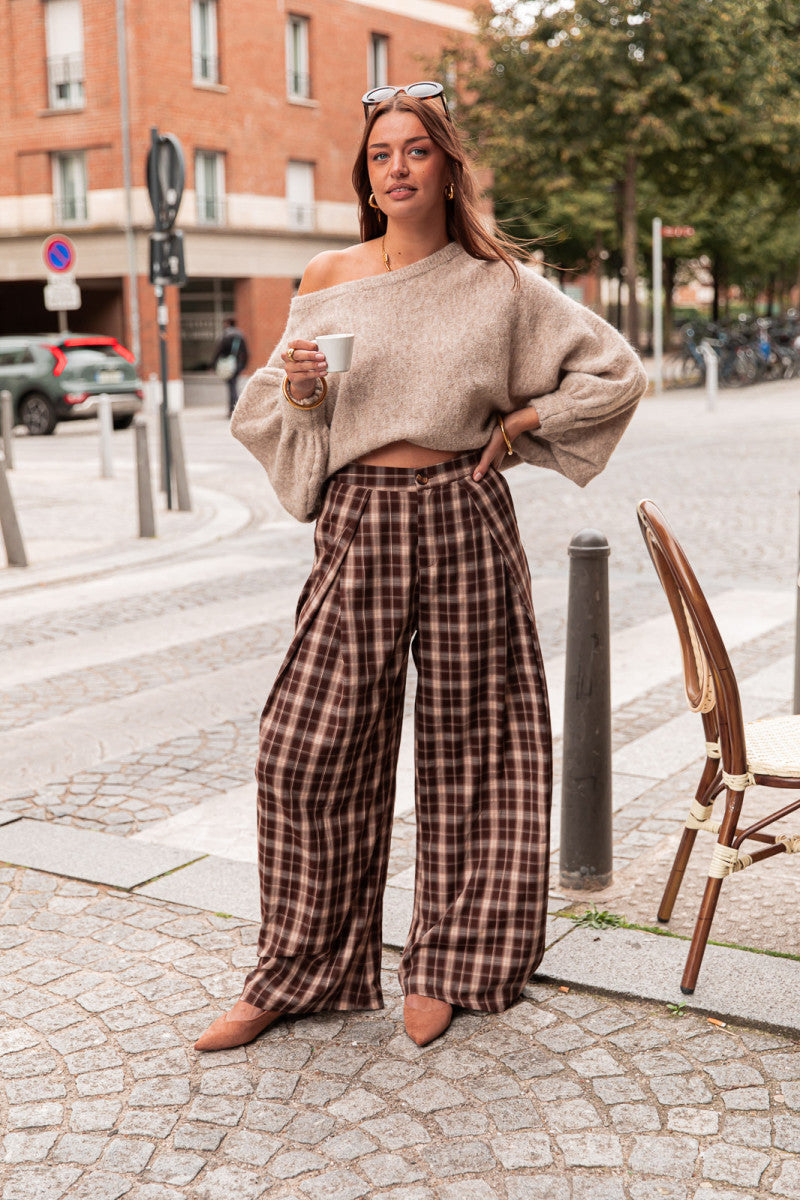 ENZA Coffee - Pantalon À Carreaux