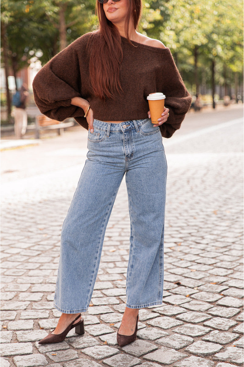 GIOVANI Bleu Clair - Jean Wide Leg