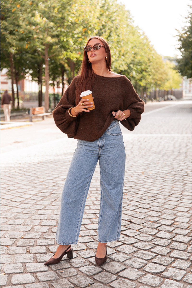 GIOVANI Bleu Clair - Jean Wide Leg