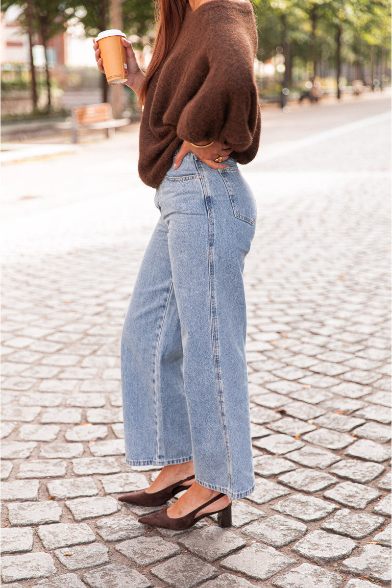 GIOVANI Bleu Clair - Jean Wide Leg