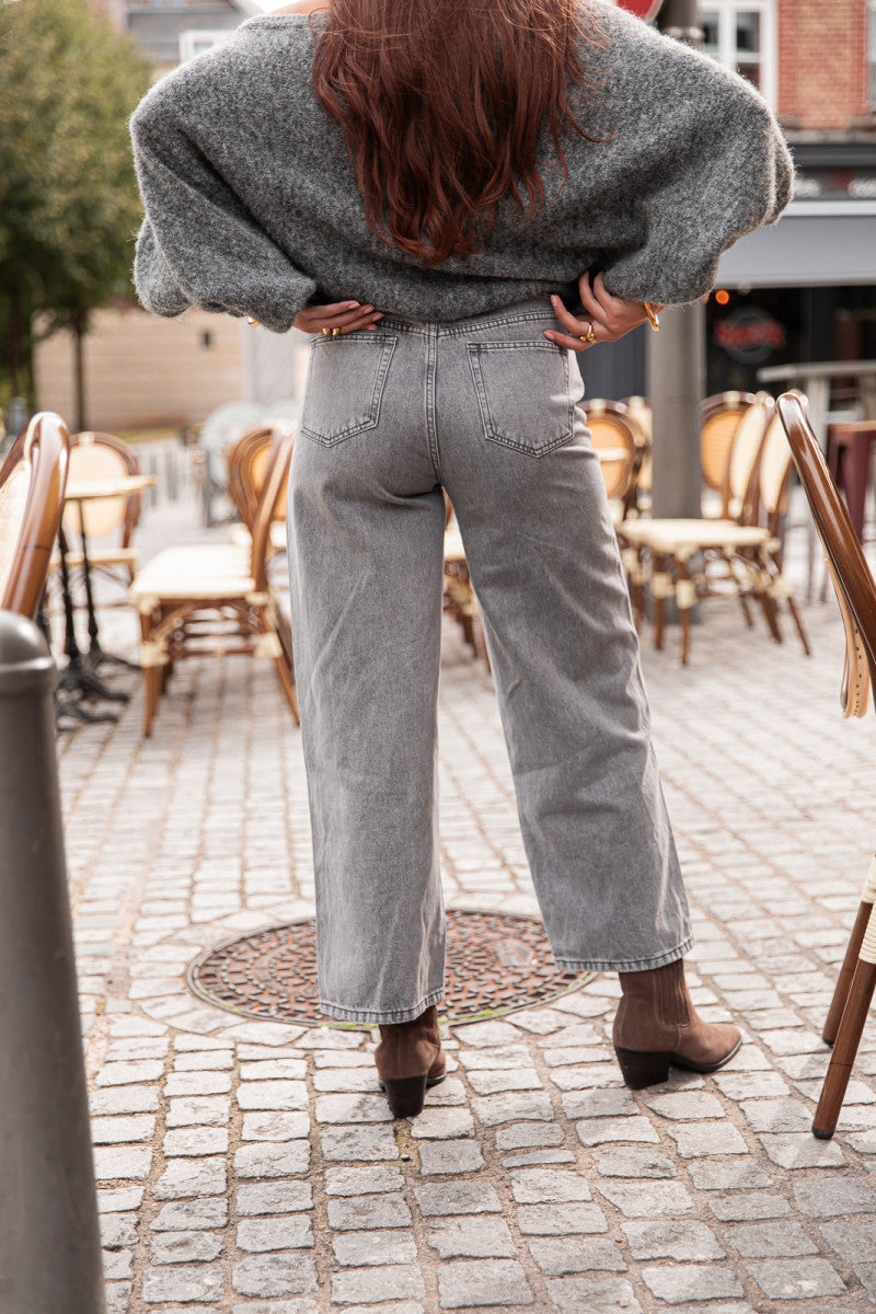 GIOVANI Gris - Jean Wide Leg