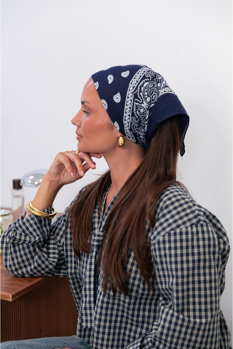 ILIO Bleu Marine - Foulard Bandana