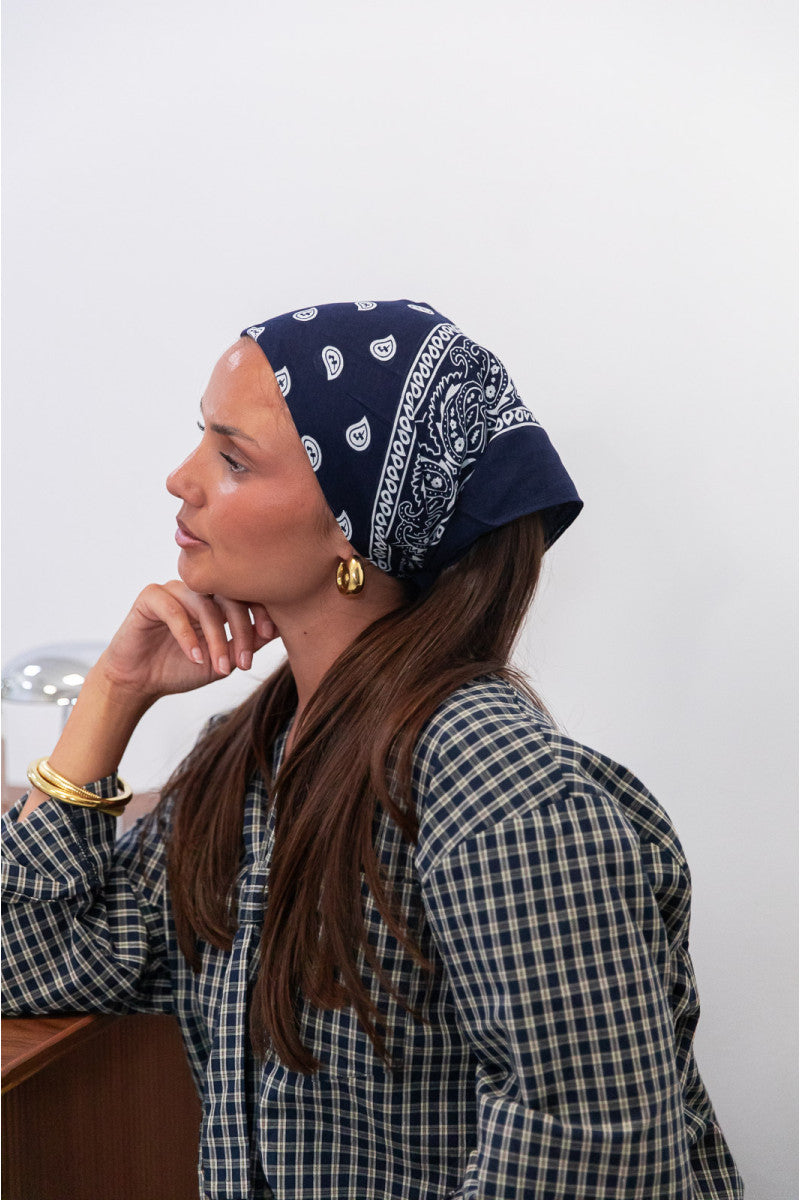 ILIO Bleu Marine - Foulard Bandana