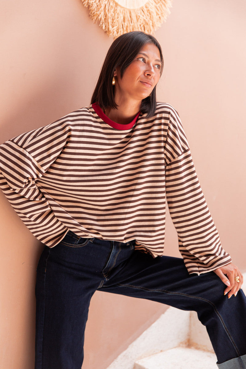 ISIA Beige/Chocolat - Top Oversize