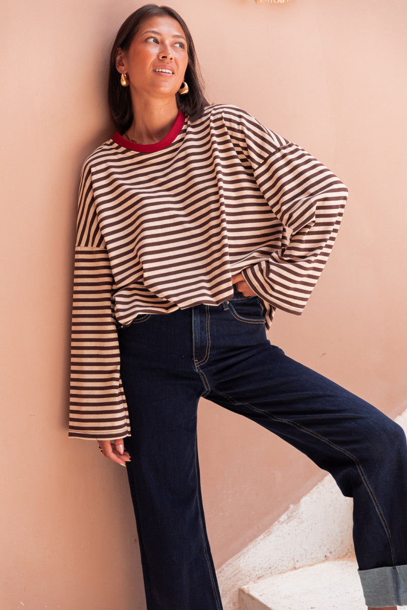 ISIA Beige/Chocolat - Top Oversize