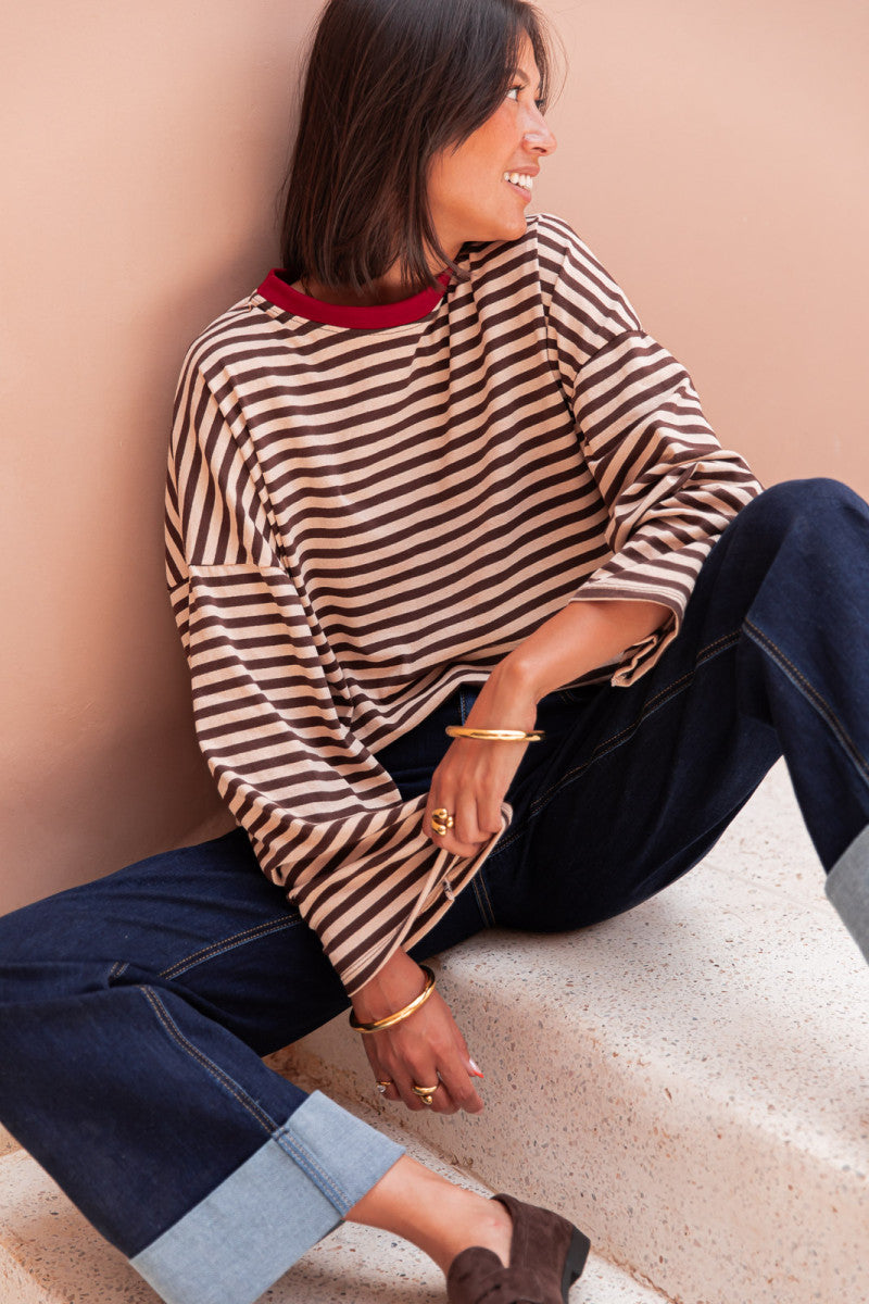 ISIA Beige/Chocolat - Top Oversize