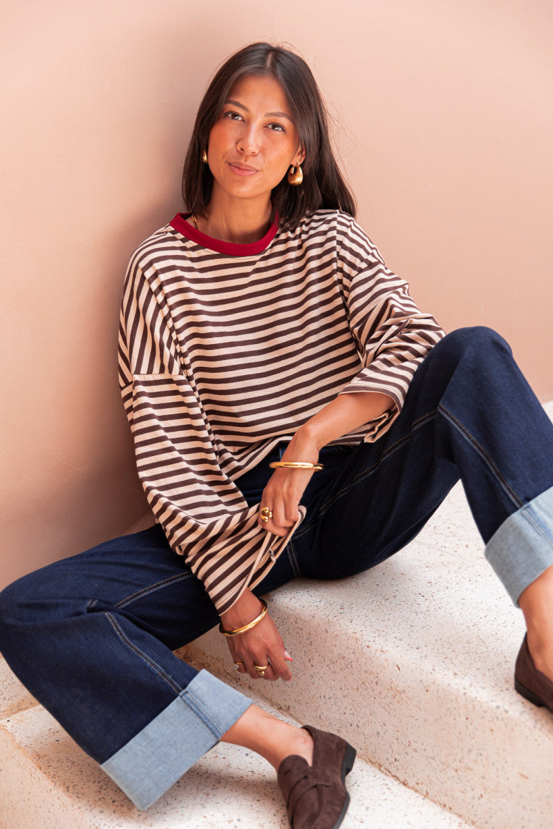 ISIA Beige/Chocolat - Top Oversize