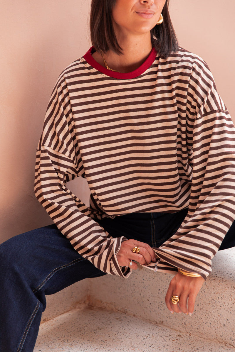 ISIA Beige/Chocolat - Top Oversize