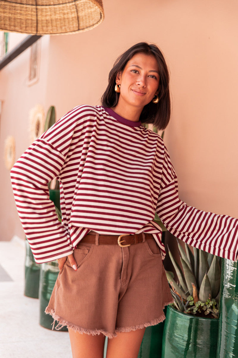 ISIA Blanc/Bordeaux - Top Oversize