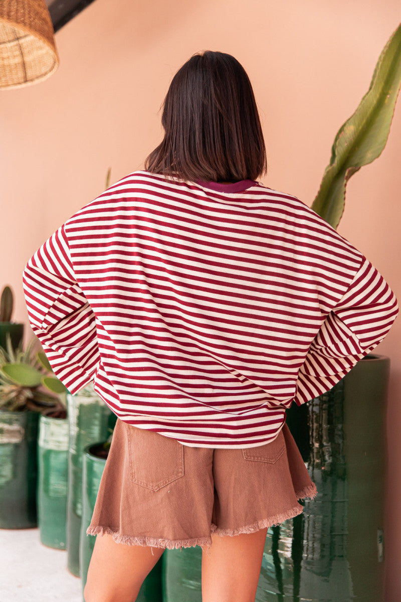 ISIA Blanc/Bordeaux - Top Oversize