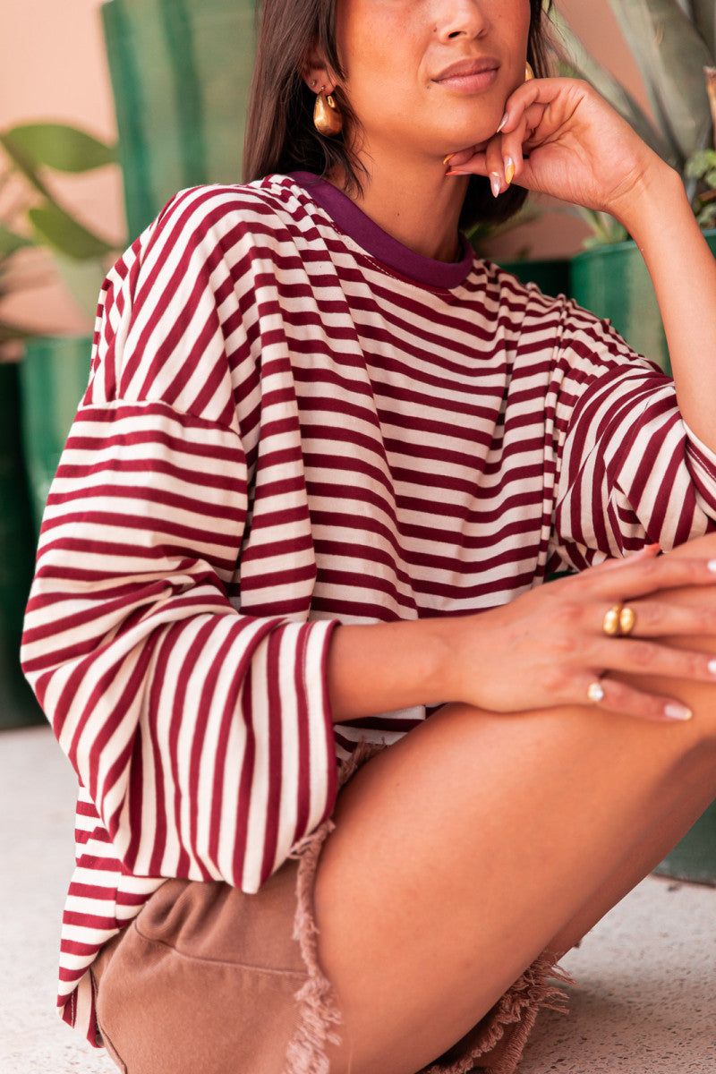 ISIA Blanc/Bordeaux - Top Oversize