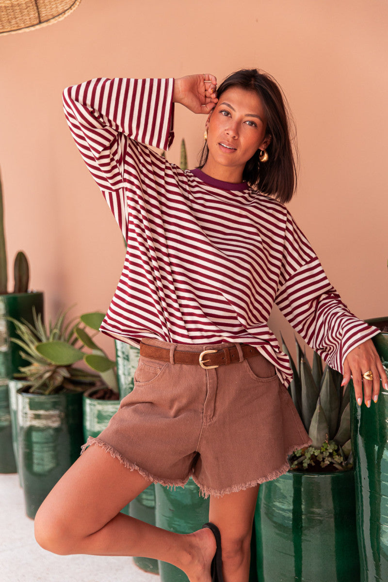 ISIA Blanc/Bordeaux - Top Oversize