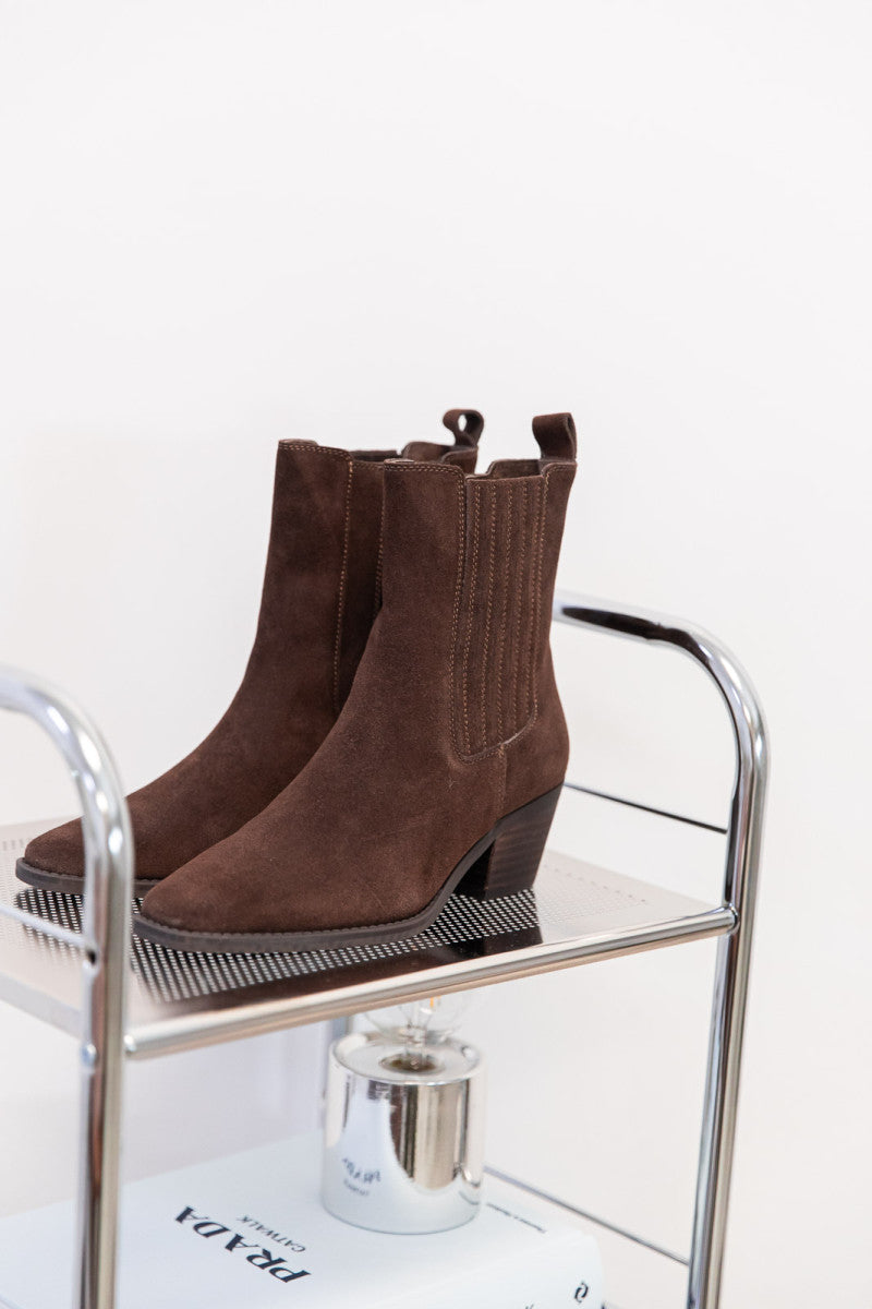 LÉNAH Chocolat - Bottines Daim Véritable