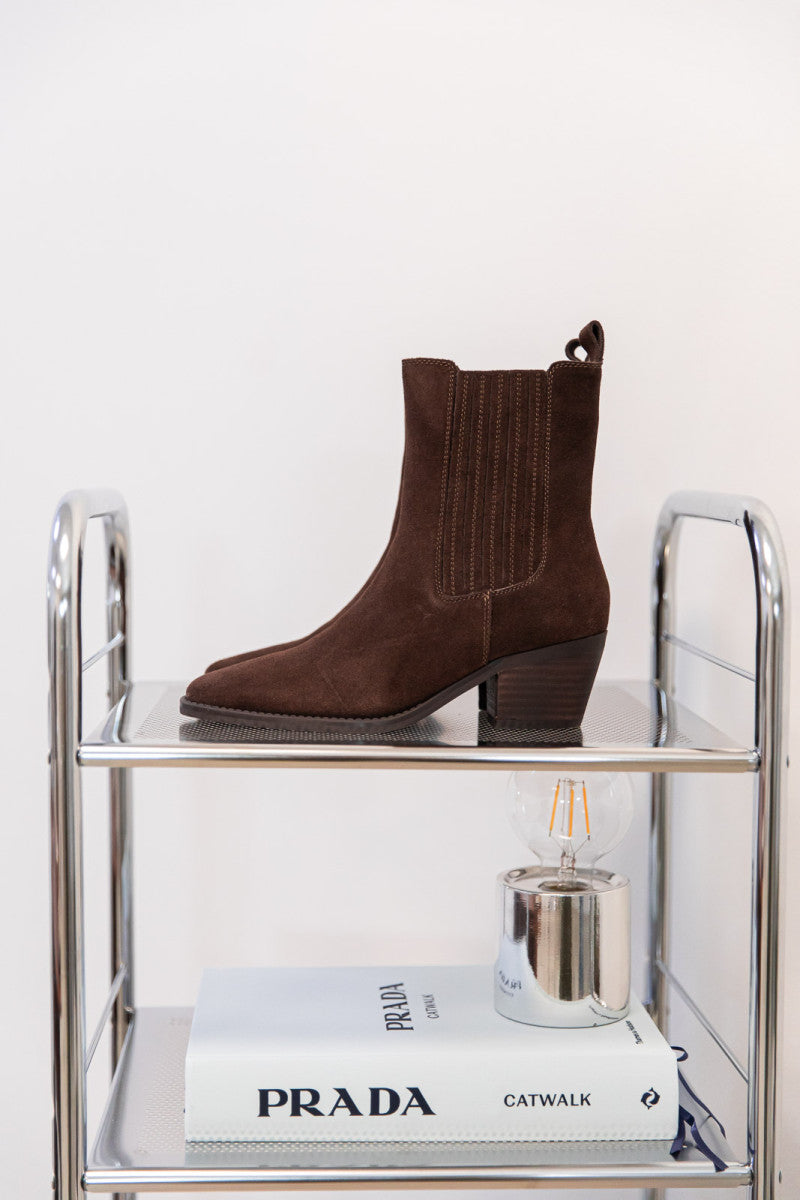 LÉNAH Chocolat - Bottines Daim Véritable