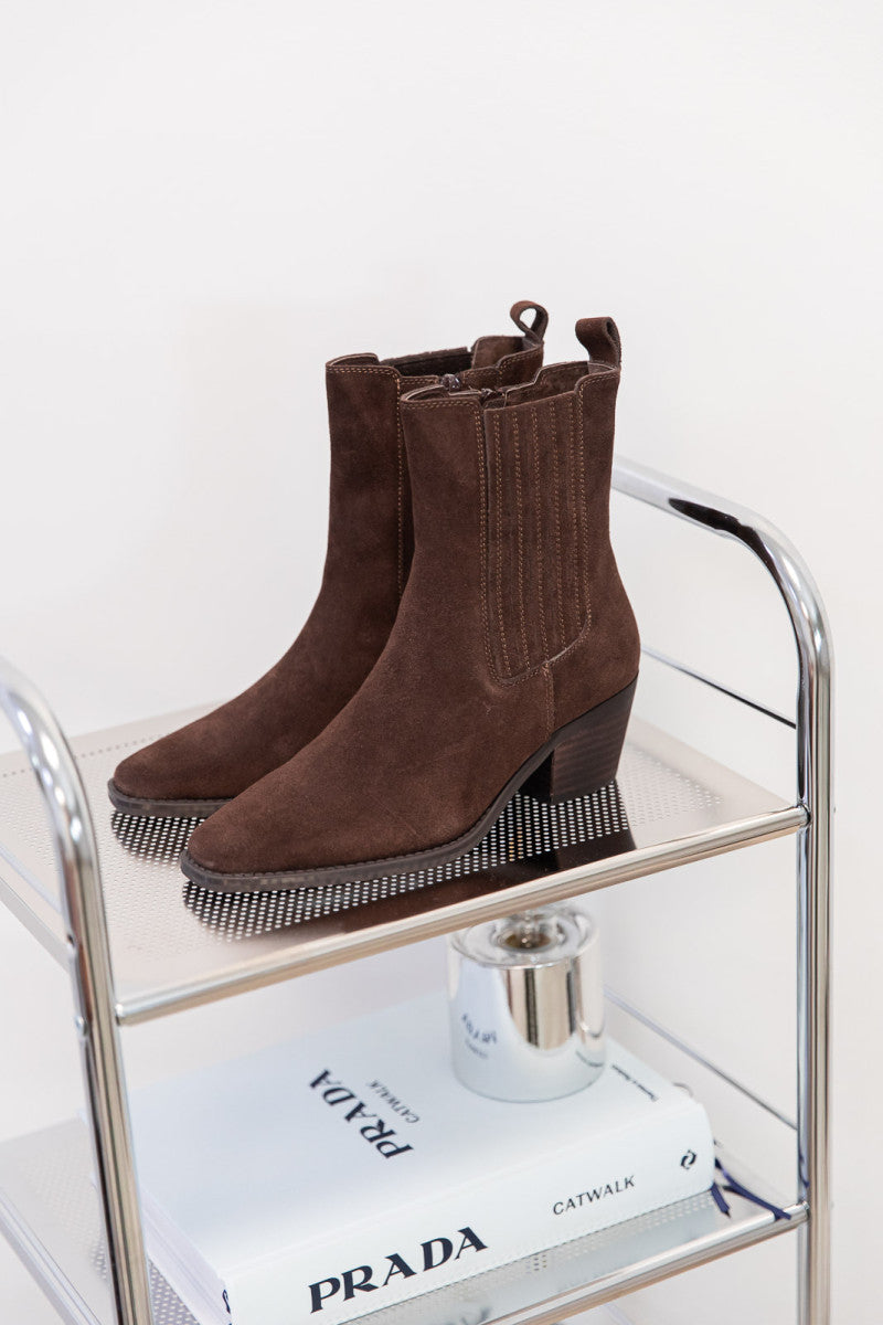 LÉNAH Chocolat - Bottines Daim Véritable