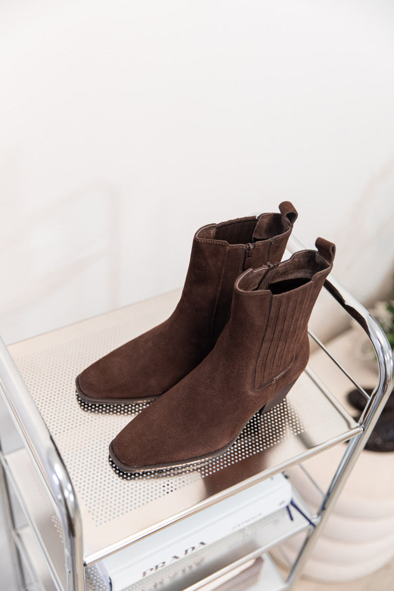 LÉNAH Chocolat - Bottines Daim Véritable