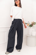 LUCIEN Bleu - Pantalon À Pinces Rayé