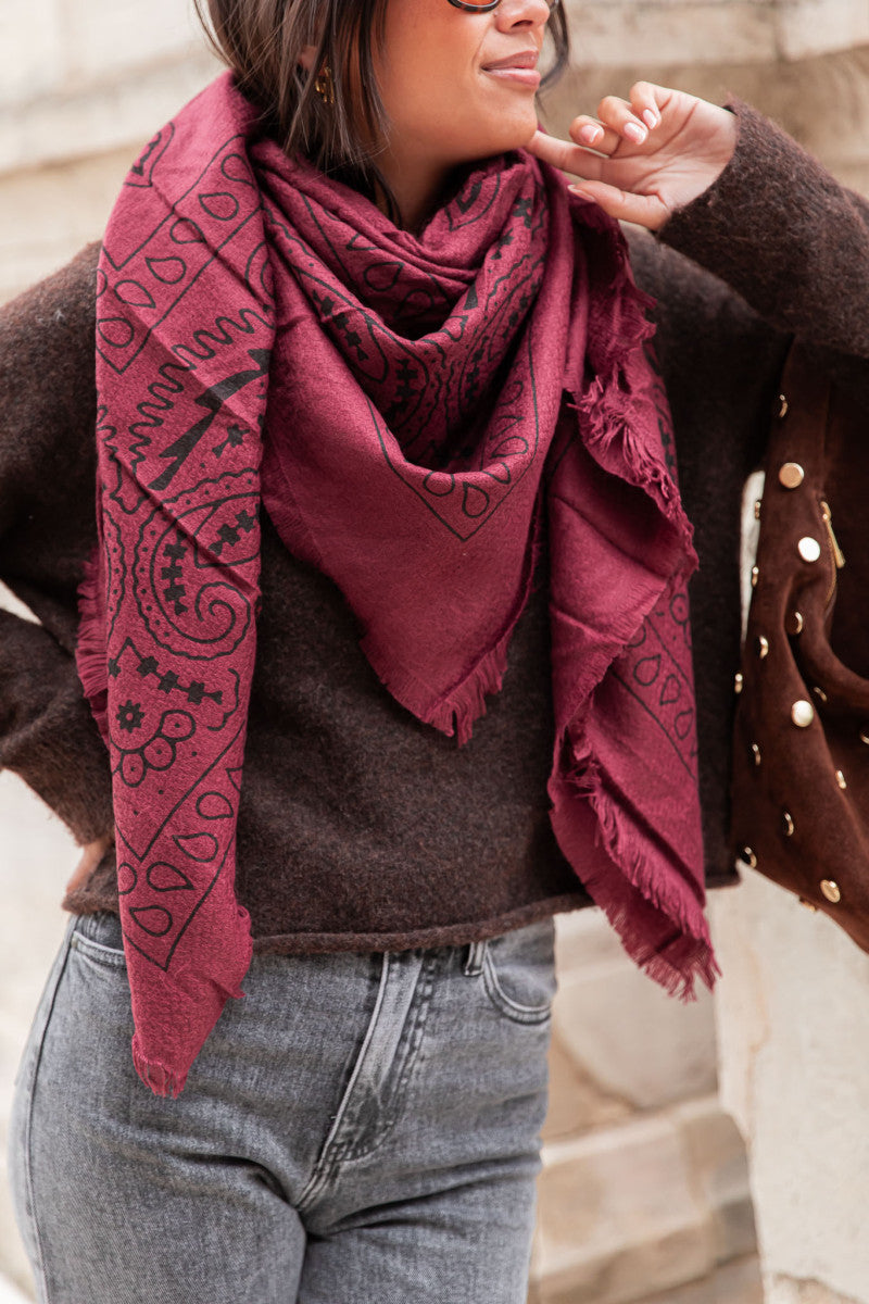 MILI Bordeaux - Écharpe Bandana