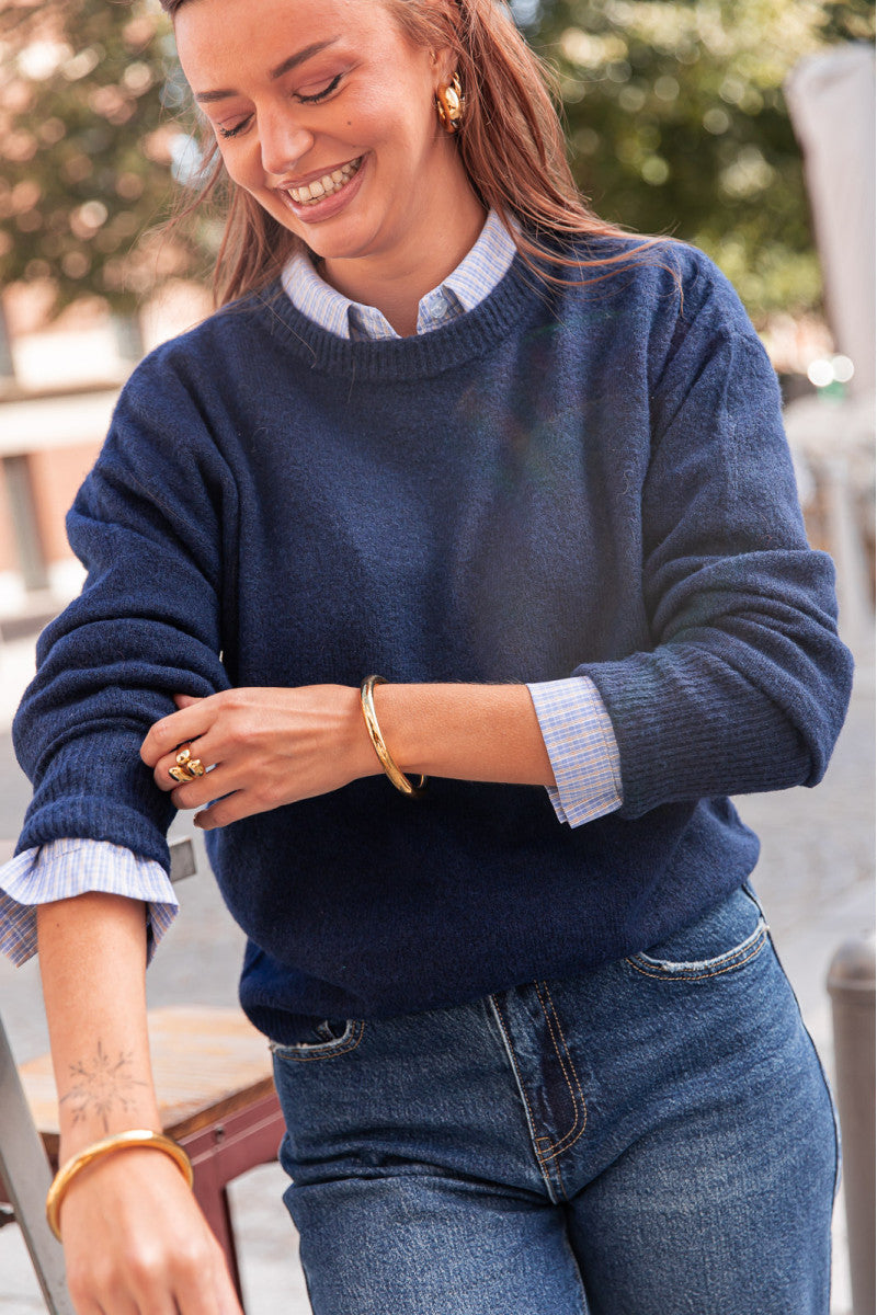 MOELLEUX Bleu Marine - Pull Doux
