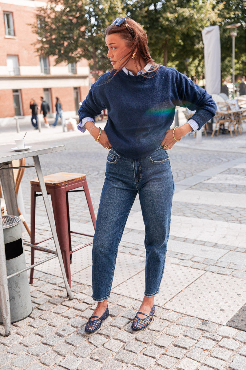 MOELLEUX Bleu Marine - Pull Doux