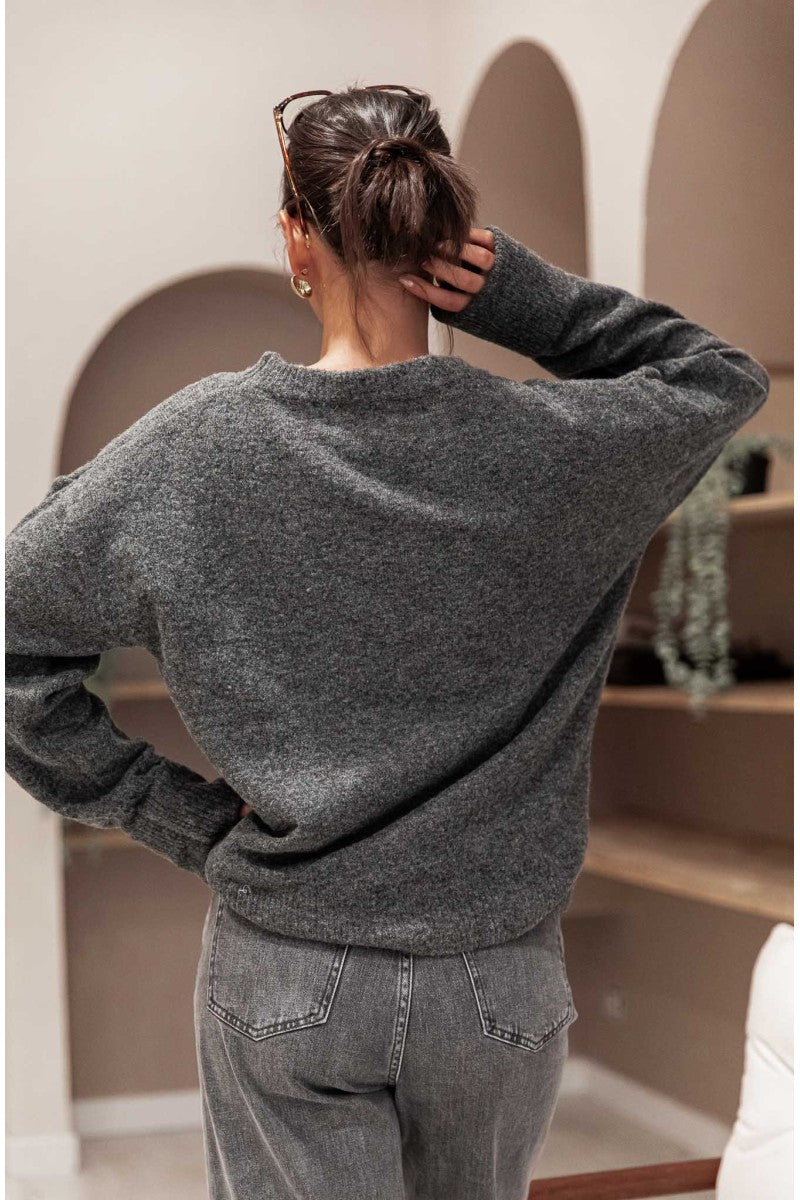 MOELLEUX Gris Anthracite - Pull Doux