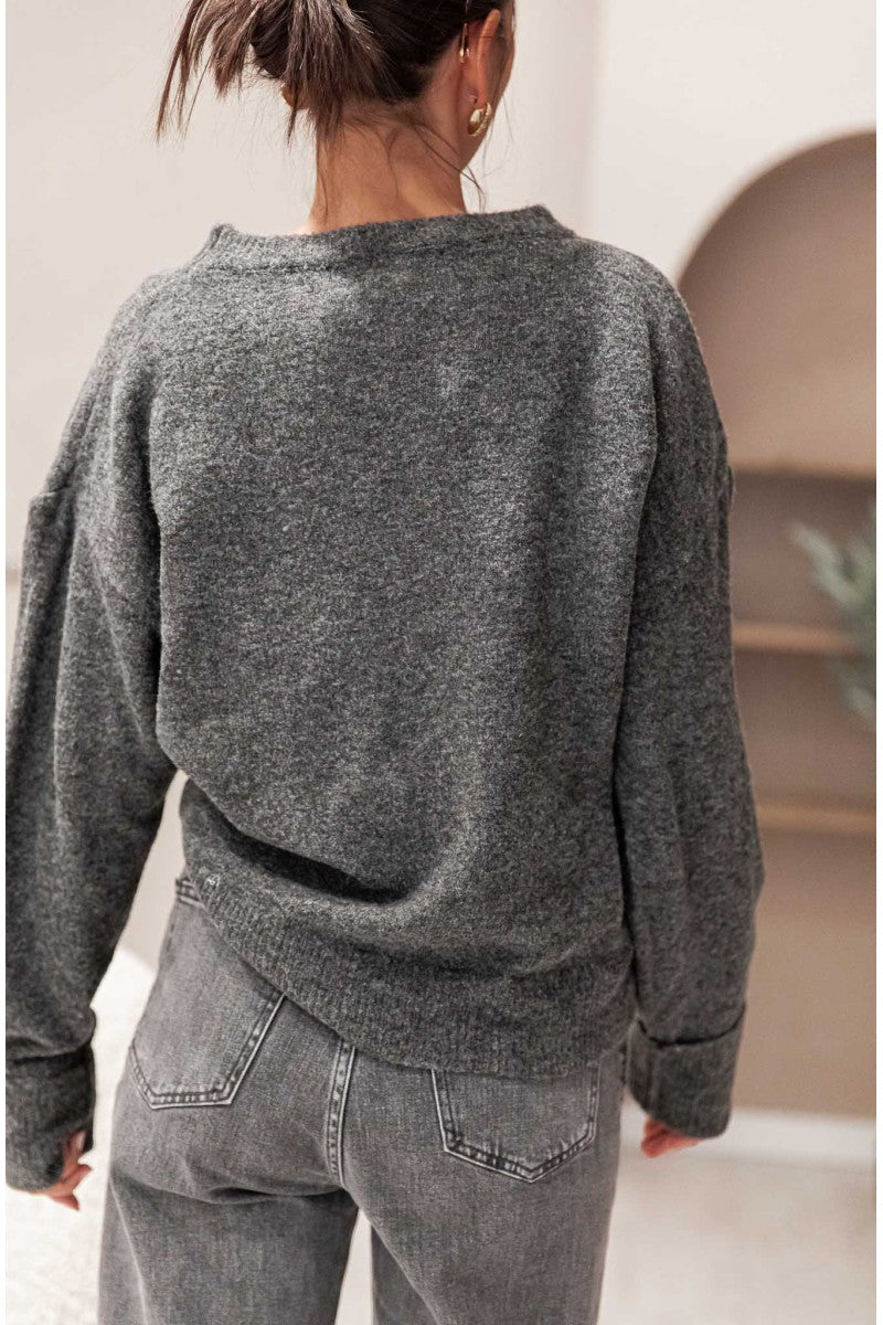 MOELLEUX Gris Anthracite - Pull Doux