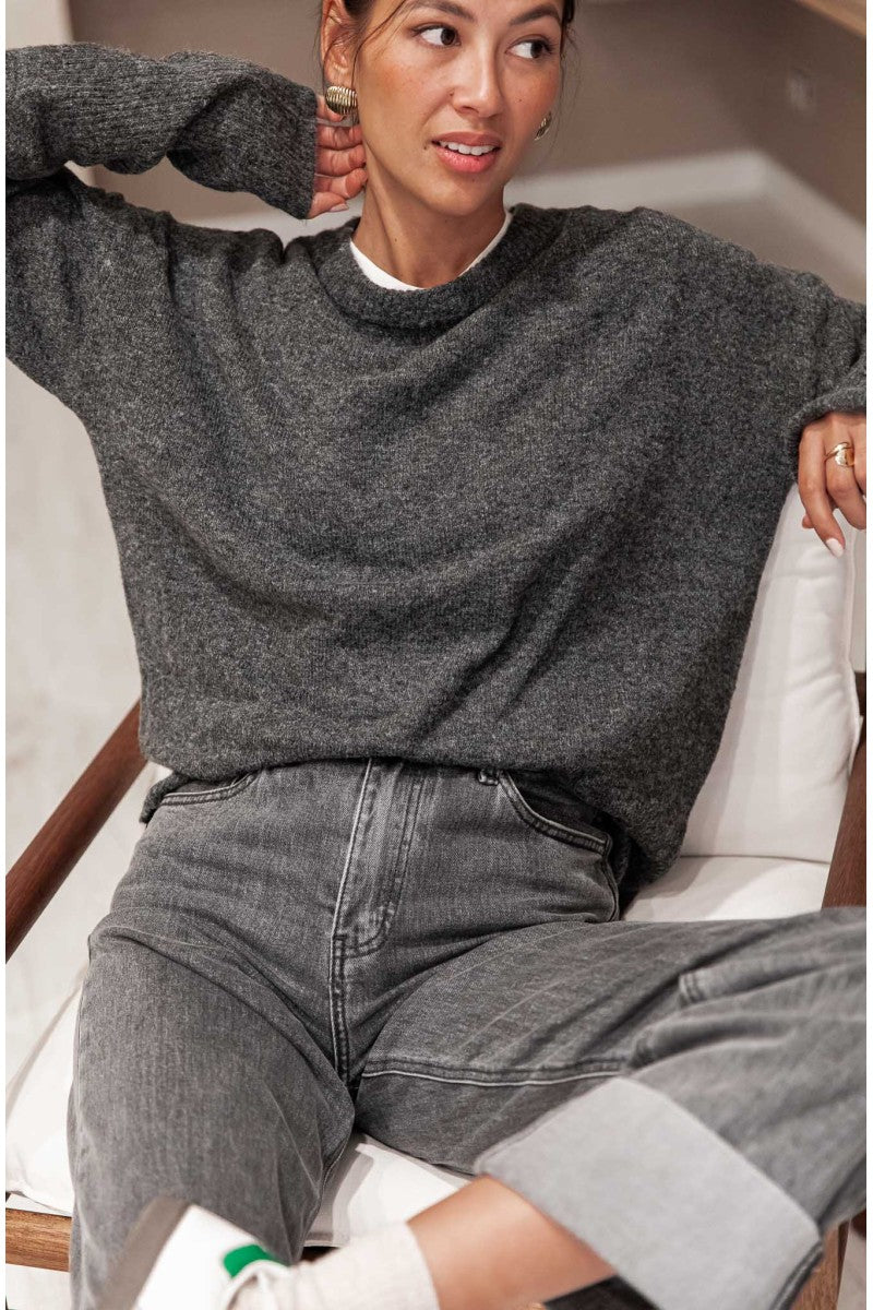 MOELLEUX Gris Anthracite - Pull Doux
