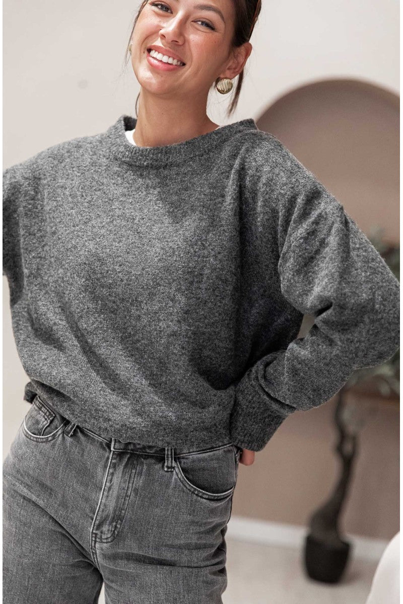 MOELLEUX Gris Anthracite - Pull Doux