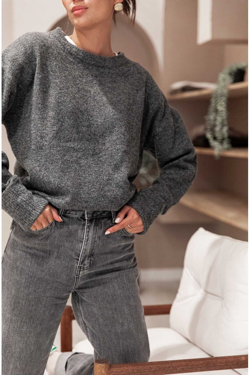 MOELLEUX Gris Anthracite - Pull Doux
