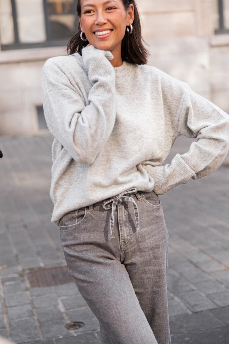 MOELLEUX Gris Clair - Pull Doux