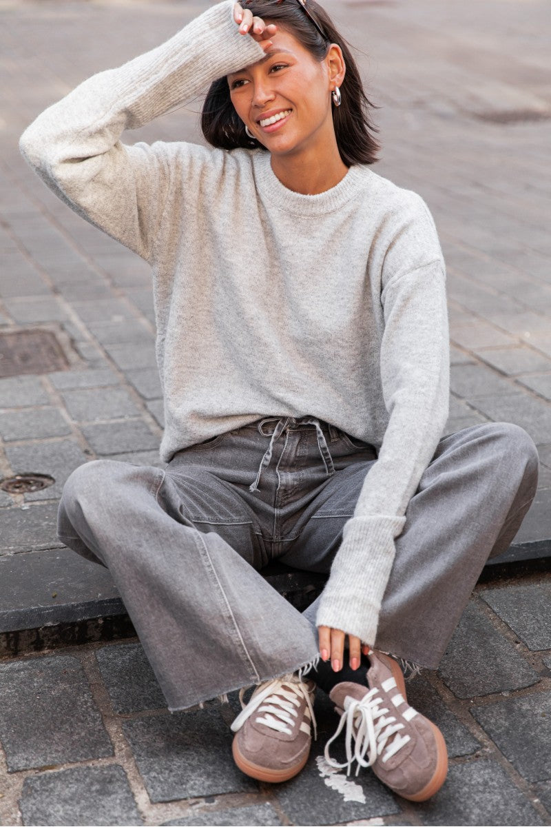 MOELLEUX Gris Clair - Pull Doux