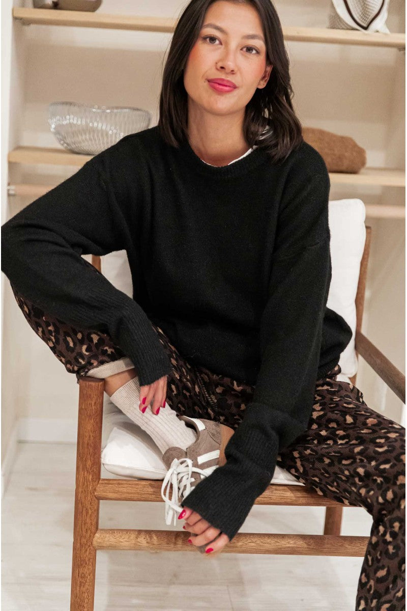 MOELLEUX Noir - Pull Doux