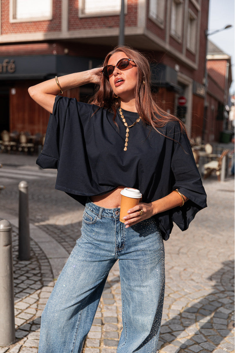 NORIA Bleu Marine - T-Shirt Oversize