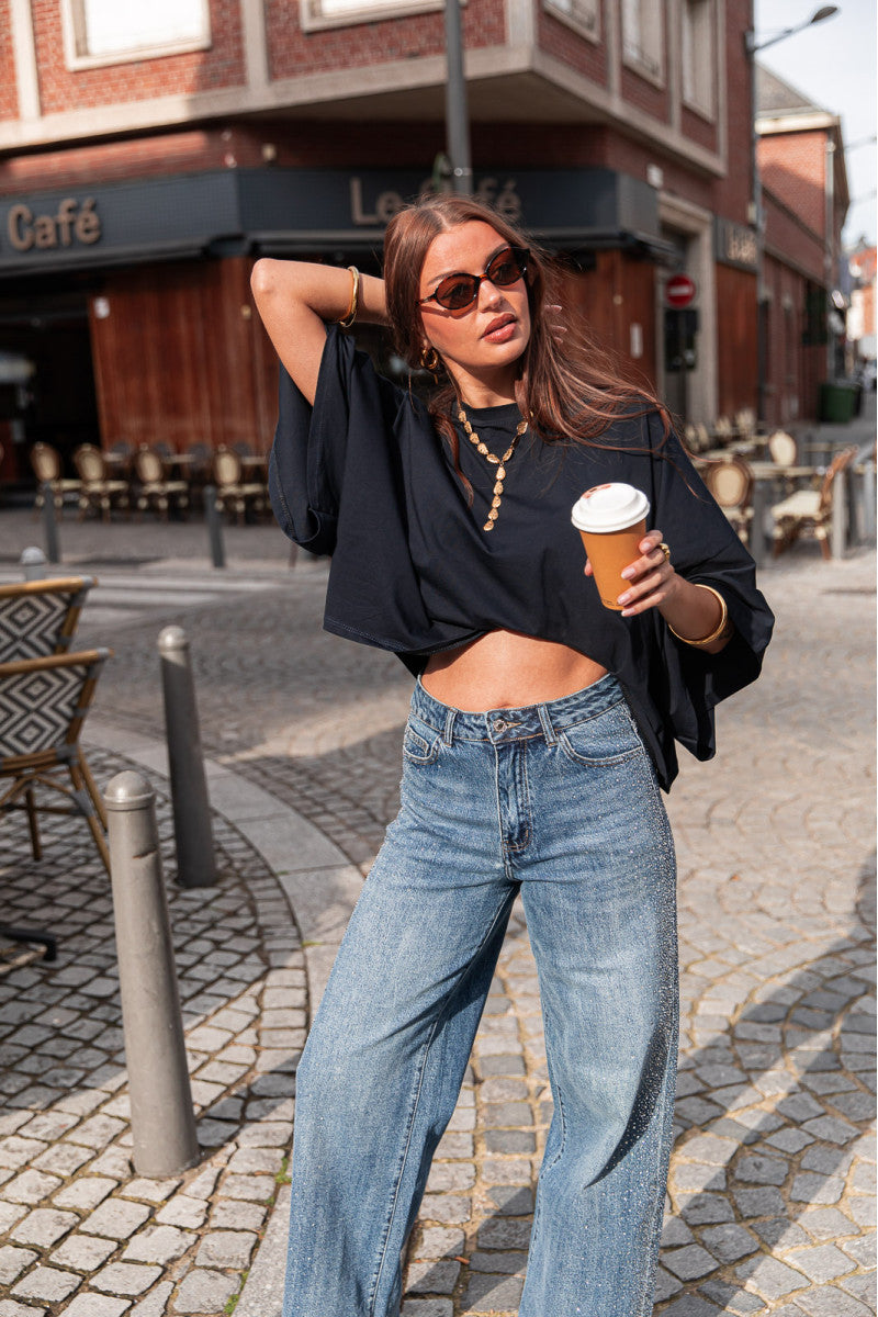 NORIA Bleu Marine - T-Shirt Oversize