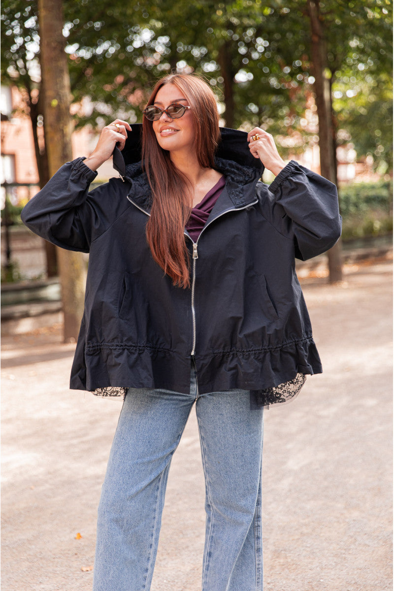 PENNY Bleu Marine - Parka Dentelle