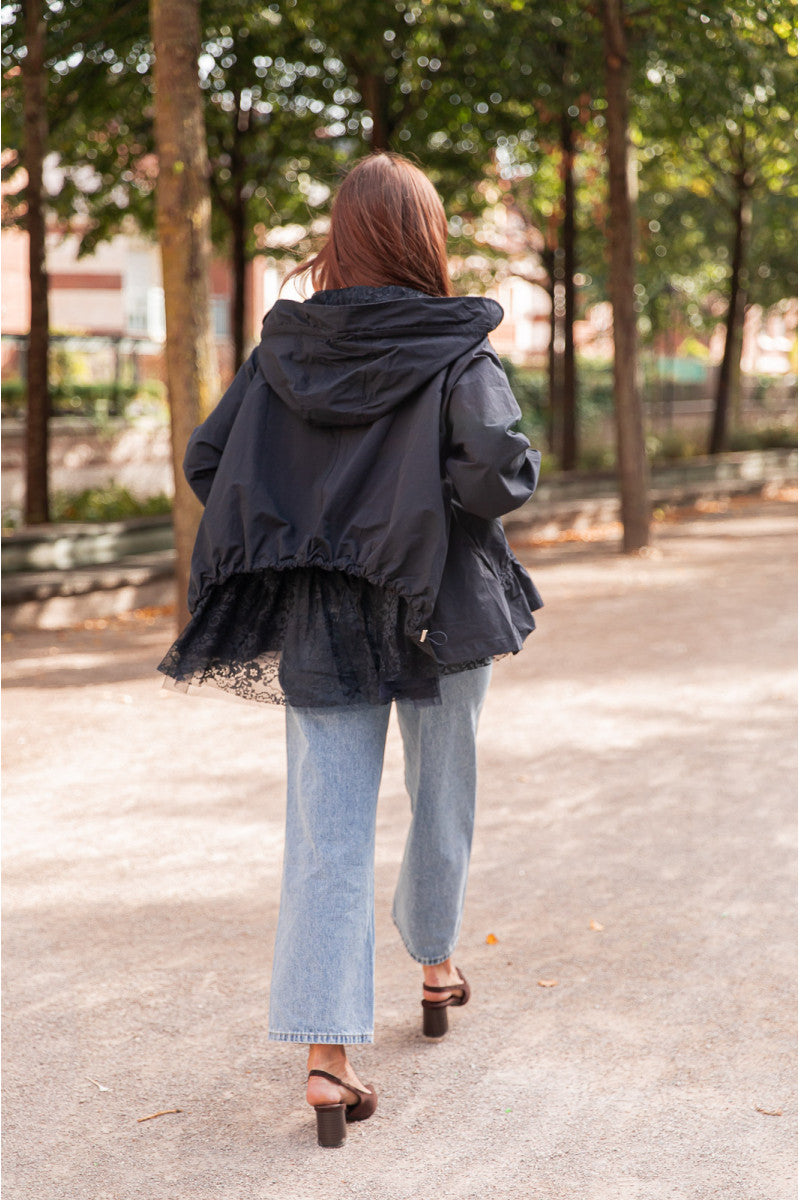 PENNY Bleu Marine - Parka Dentelle