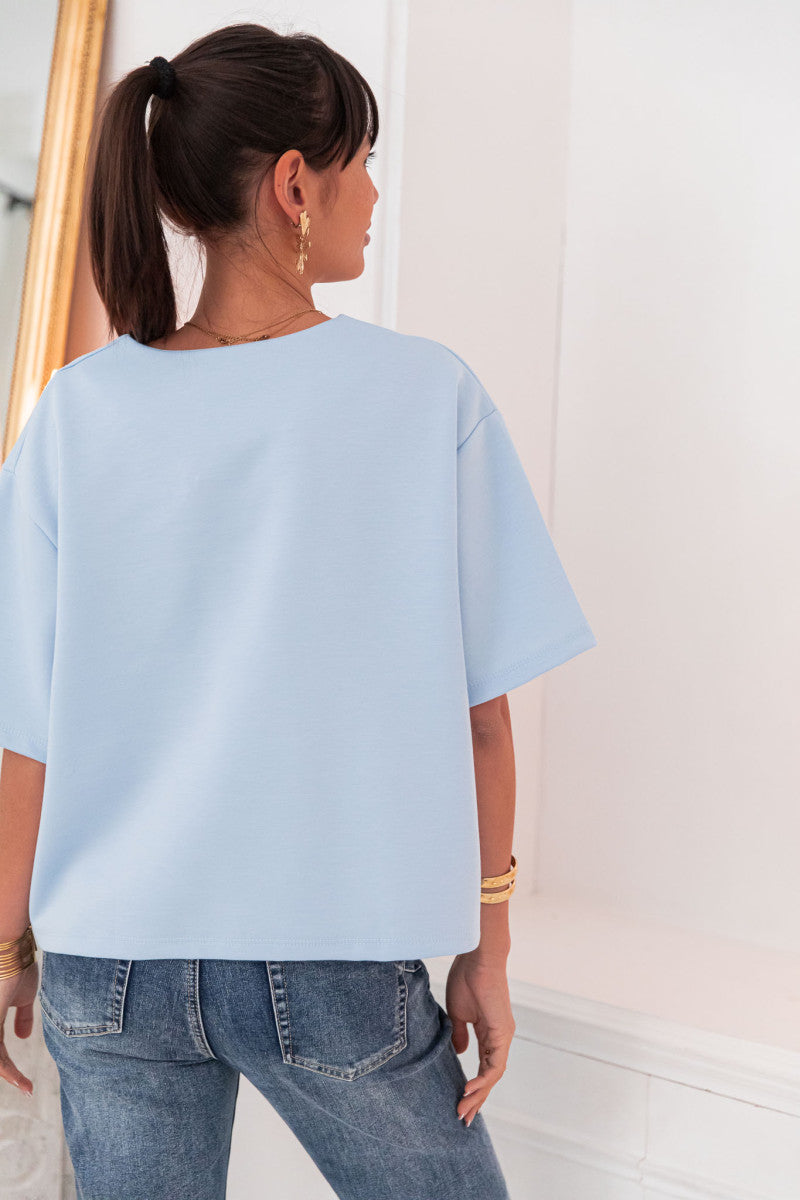 PETER Bleu Ciel - Le T-Shirt Parfait