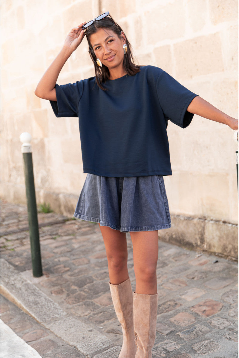 PETER Bleu Marine - Le T-Shirt Parfait