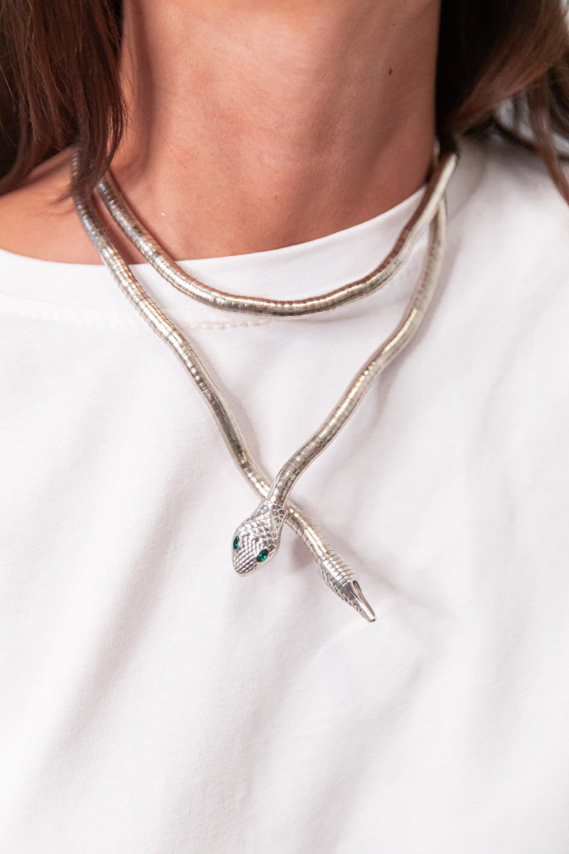 SNAKE Argenté - Collier/Bracelet Multi-Tours
