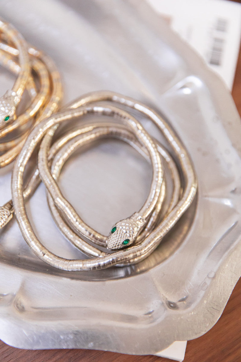 SNAKE Argenté - Collier/Bracelet Multi-Tours
