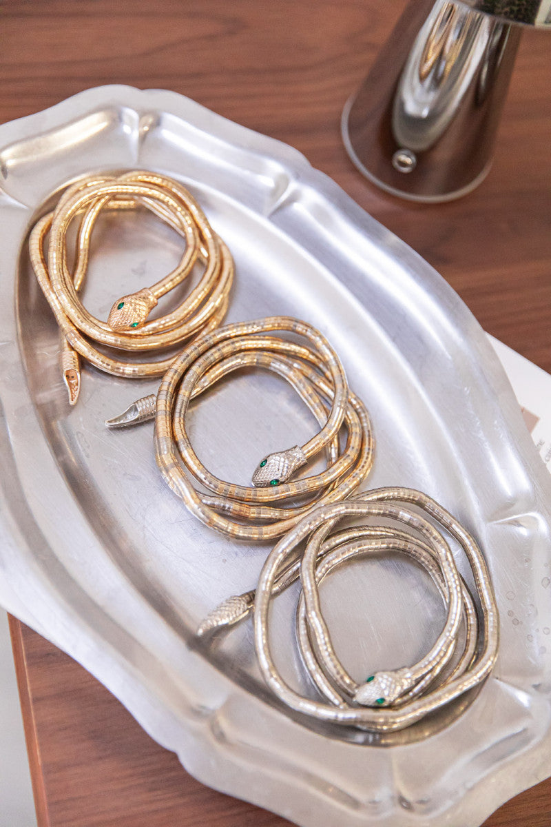 SNAKE Doré/Argenté - Collier/Bracelet Multi-Tours