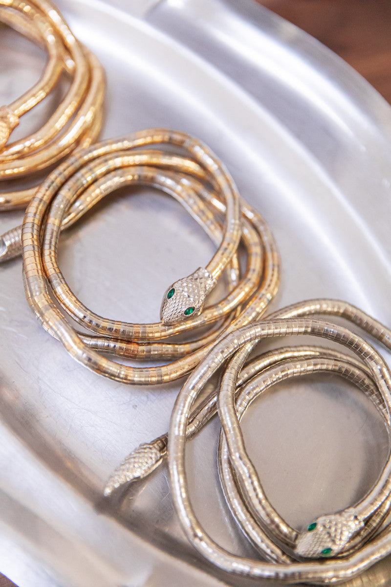 SNAKE Doré/Argenté - Collier/Bracelet Multi-Tours